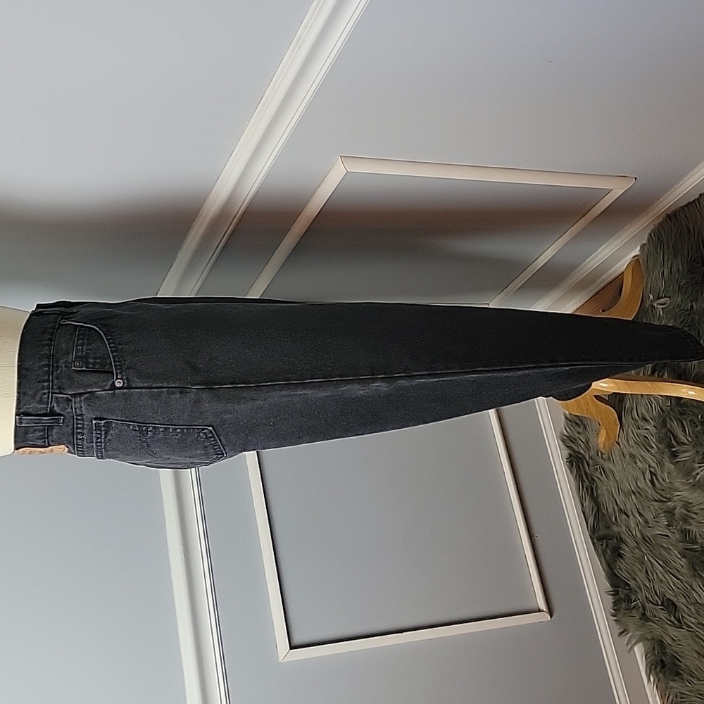 LEVI'S 921 Black Taper Fit VTG Orange Tab 100% Cotton Denim Retro Mom Jeans 16 M - Picture 4 of 9